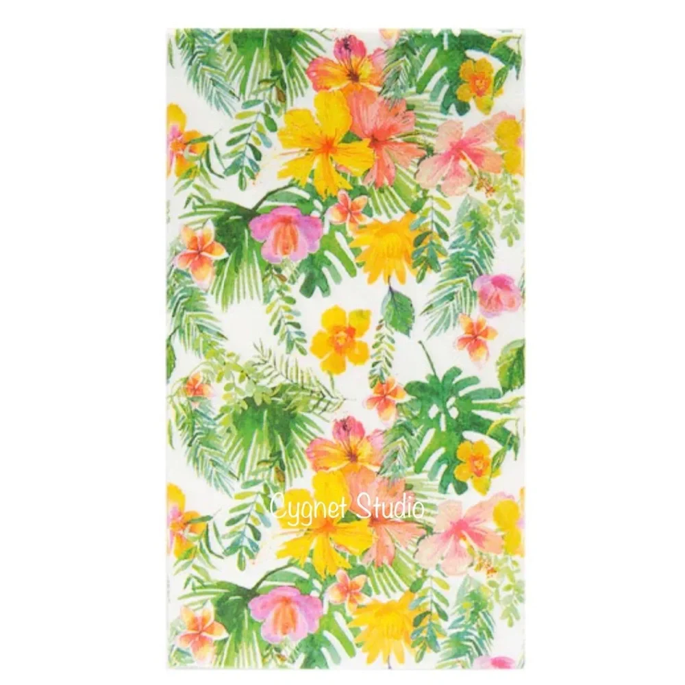 Celebrate It Tropical Flower Guest Towel Paper Napkins, 24ct